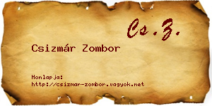 Csizmár Zombor névjegykártya